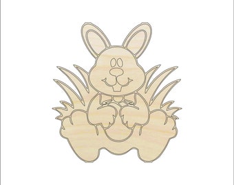 Bunny - Laser Cut Out Unfinished Wood Craft Shape ESR6 Bunny - Laser Cut Out Unfinished Wood Craft Shape ESR6