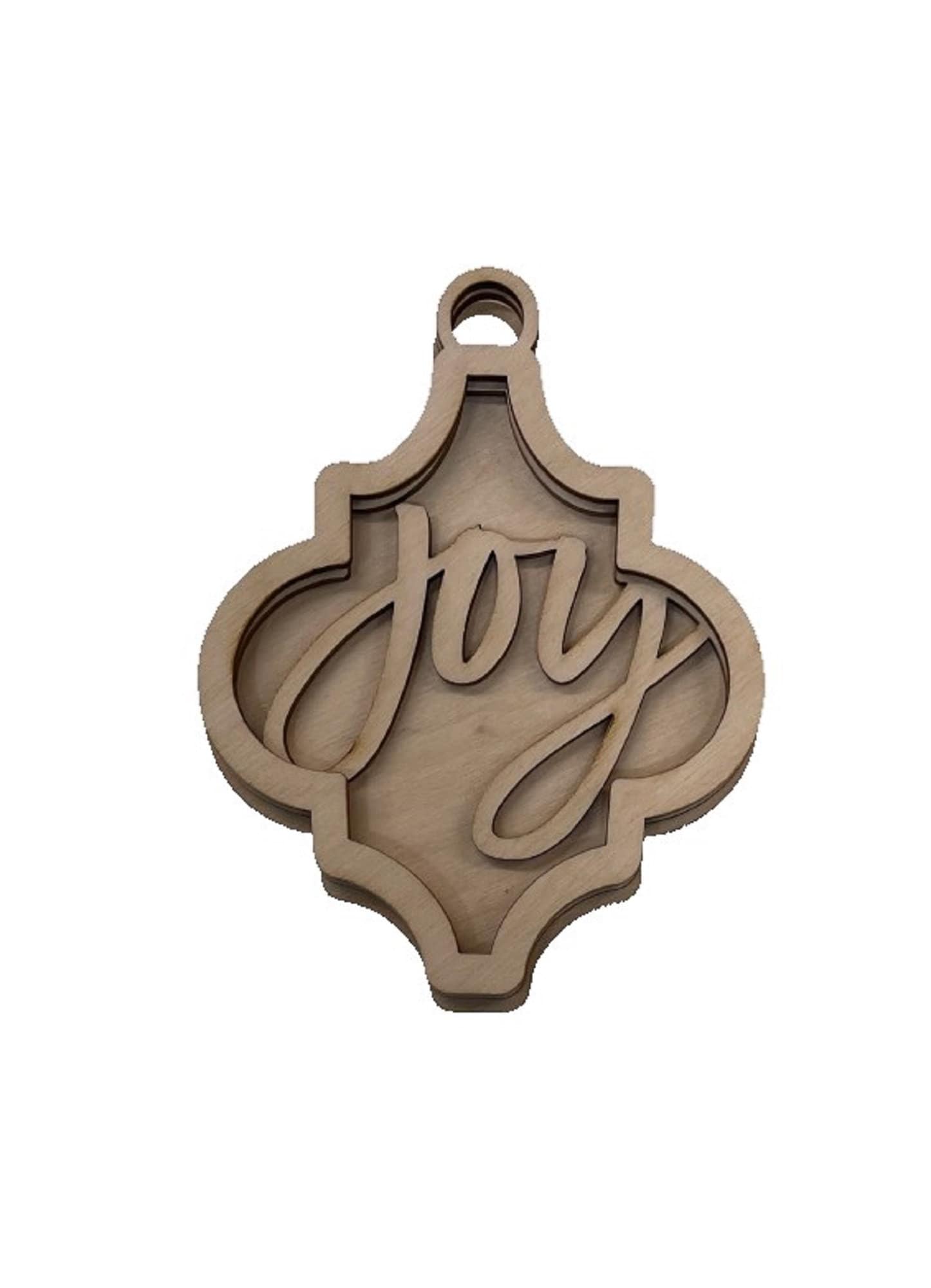 3D Ornament Joy 3 Pieces Laser Cut Out Unfinished ORN152 3D Ornament Joy 3 Pieces Laser Cut Out Unfinished ORN152