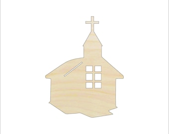Building Church - Laser Cut Out Unfinished Wood Craft Shape REL66 Building Church - Laser Cut Out Unfinished Wood Craft Shape REL66