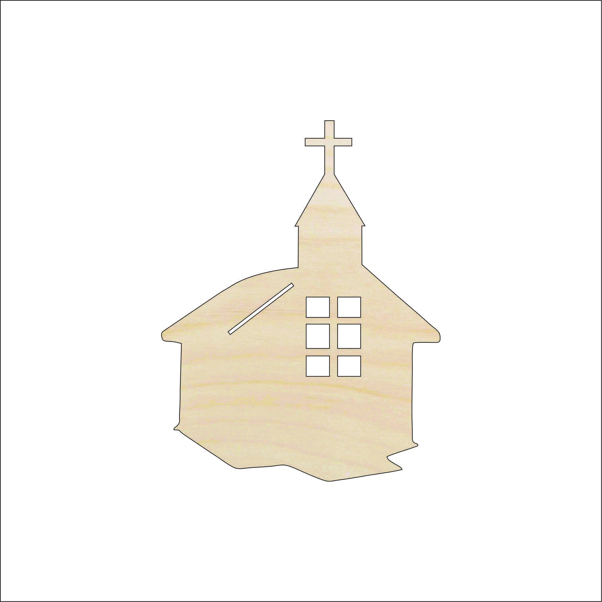 Building Church - Laser Cut Out Unfinished Wood Craft Shape REL66 Building Church - Laser Cut Out Unfinished Wood Craft Shape REL66