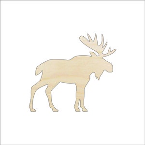 Moose - Laser Cut Out Unfinished Wood Craft Shape MUS23 Moose - Laser Cut Out Unfinished Wood Craft Shape MUS23