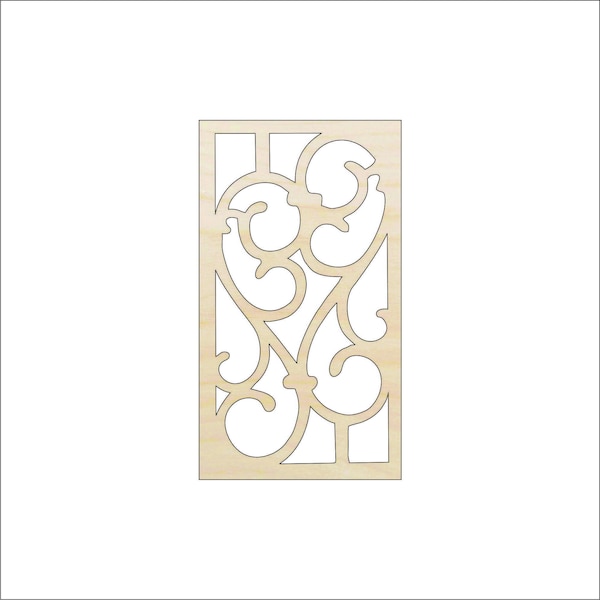 Design - Decorative Panel - Laser Cut Out Unfinished Wood Shape Craft Supply DSN34