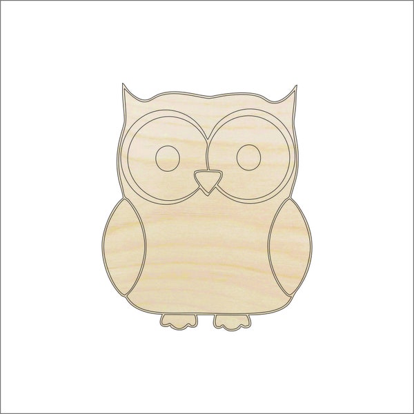 Bird Owl - Laser Cut Out Unfinished Wood Shape Craft Supply BRD19