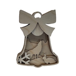 3D Ornament Wolf 7 Pieces Laser Cut Out Unfinished ORN122 3D Ornament Wolf 7 Pieces Laser Cut Out Unfinished ORN122