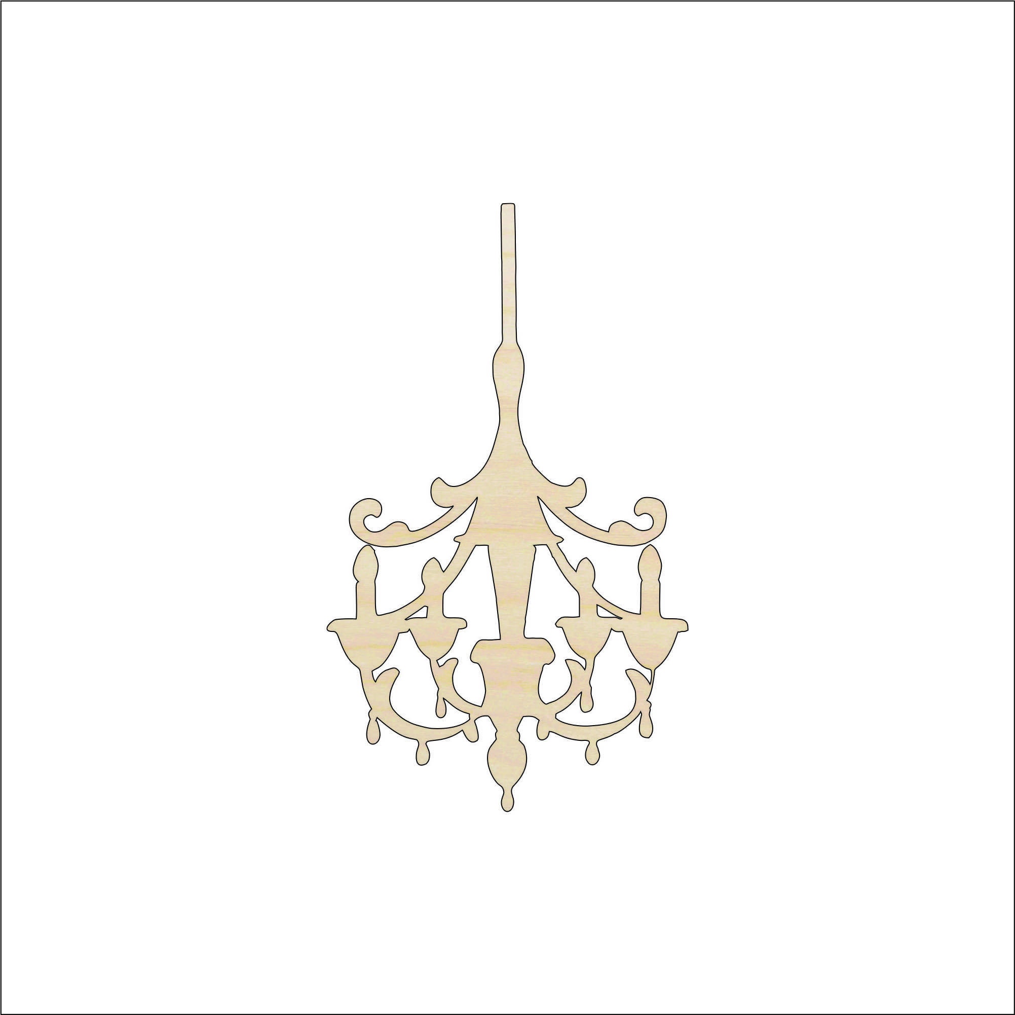 Decor Chandelier - Laser Cut Out Unfinished Wood Craft Shape DCR23 Decor Chandelier - Laser Cut Out Unfinished Wood Craft Shape DCR23