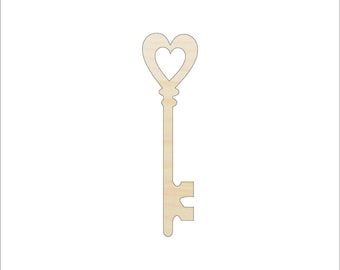 Key - Laser Cut Out Unfinished Wood Craft Shape KEY12 Key - Laser Cut Out Unfinished Wood Craft Shape KEY12