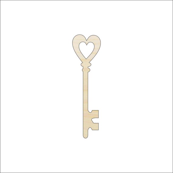 Key - Laser Cut Out Unfinished Wood Craft Shape KEY12 Key - Laser Cut Out Unfinished Wood Craft Shape KEY12