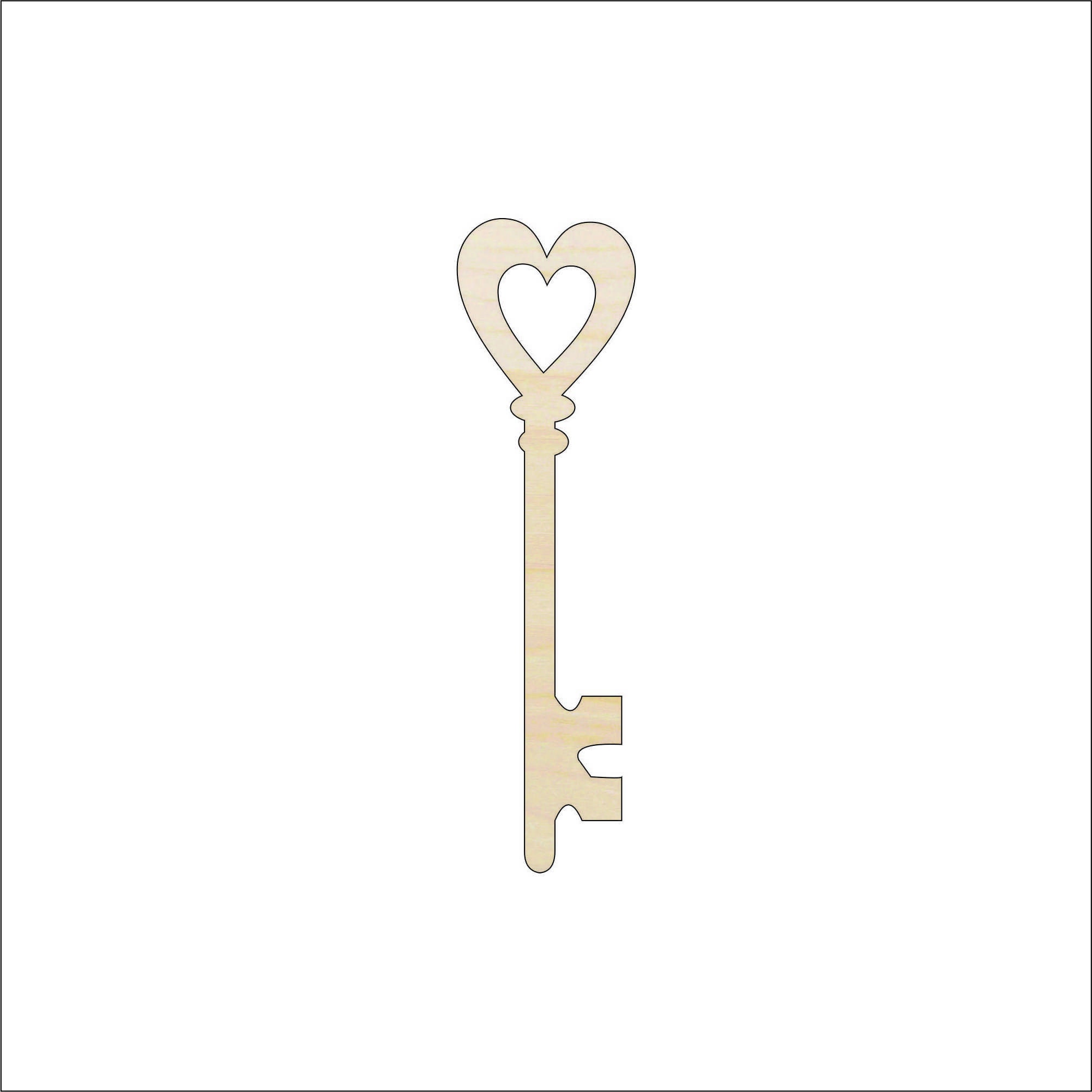 Key - Laser Cut Out Unfinished Wood Craft Shape KEY12 Key - Laser Cut Out Unfinished Wood Craft Shape KEY12