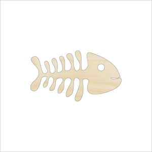 Fish Skeleton - Laser Cut Out Unfinished Wood Craft Shape FSH41 Fish Skeleton - Laser Cut Out Unfinished Wood Craft Shape FSH41