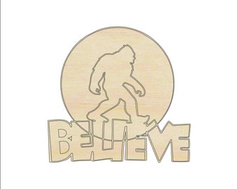 Sign Bigfoot - Laser Cut Out Unfinished Wood Craft Shape MYTH159 Sign Bigfoot - Laser Cut Out Unfinished Wood Craft Shape MYTH159