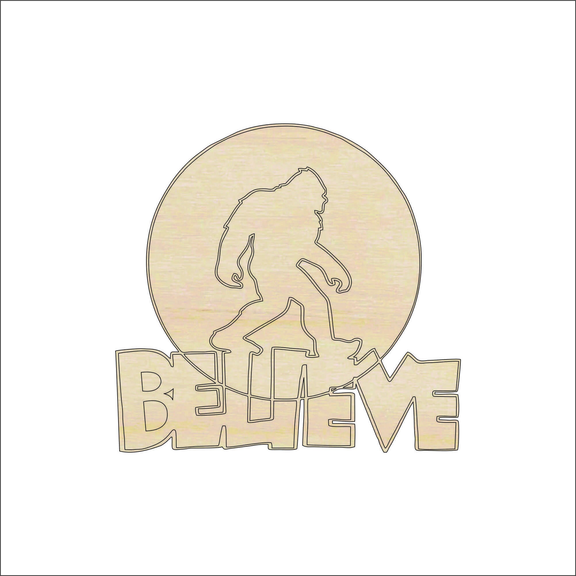 Sign Bigfoot - Laser Cut Out Unfinished Wood Craft Shape MYTH159 Sign Bigfoot - Laser Cut Out Unfinished Wood Craft Shape MYTH159