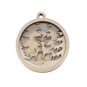 3D Ornament Deer 5 Pieces Laser Cut Out Unfinished ORN71 3D Ornament Deer 5 Pieces Laser Cut Out Unfinished ORN71