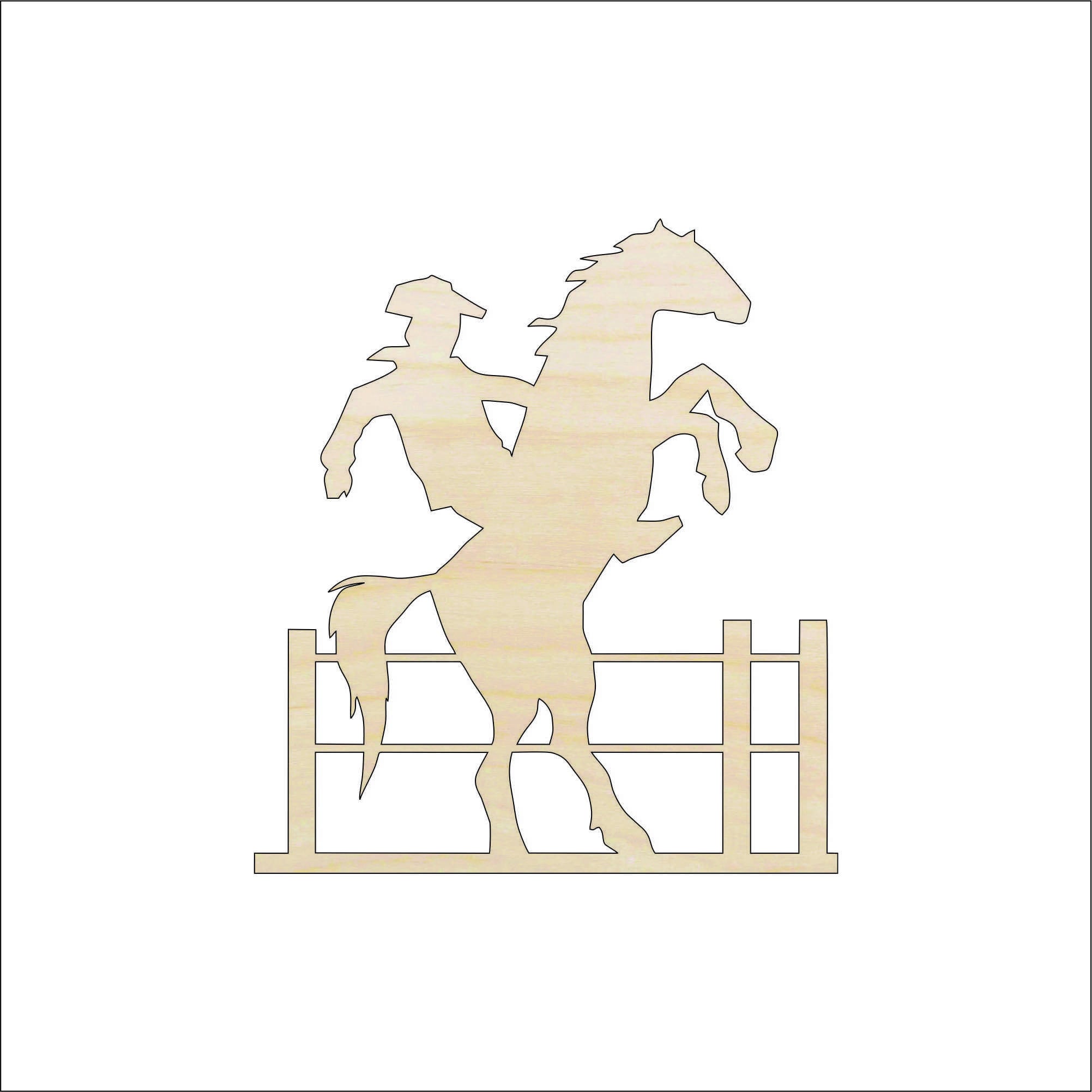Scene Cowboy - Laser Cut Out Unfinished Wood Craft Shape HRS60 Scene Cowboy - Laser Cut Out Unfinished Wood Craft Shape HRS60