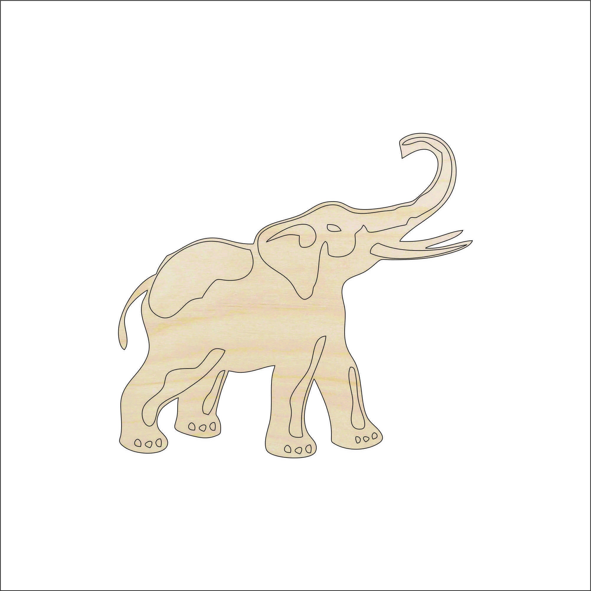 Elephant - Laser Cut Out Unfinished Wood Craft Shape ELE20 Elephant - Laser Cut Out Unfinished Wood Craft Shape ELE20