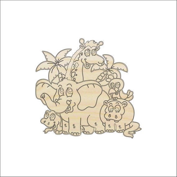 Scene Animal - Laser Cut Out Unfinished Wood Craft Shape ANML17 Scene Animal - Laser Cut Out Unfinished Wood Craft Shape ANML17