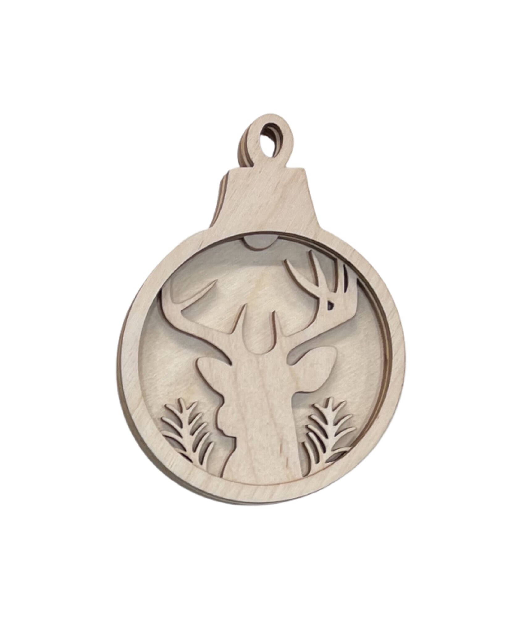 3D Ornament Deer 3 Pieces Laser Cut Out Unfinished ORN46 3D Ornament Deer 3 Pieces Laser Cut Out Unfinished ORN46
