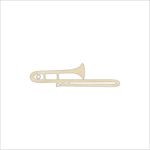 Trombone Instrument - Wood Craft Shape Laser Cut Out & Unfinished DIY Craft Supply  MSC1