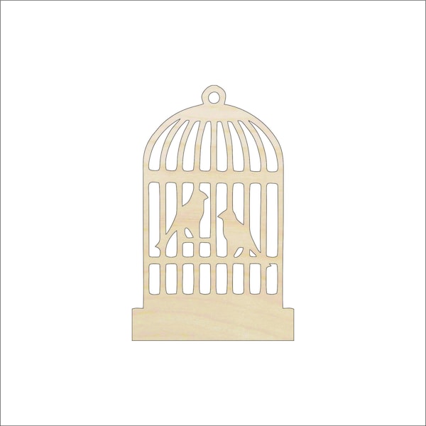Bird Cage - Laser Cut Out Unfinished Wood Shape Craft Supply CAG14