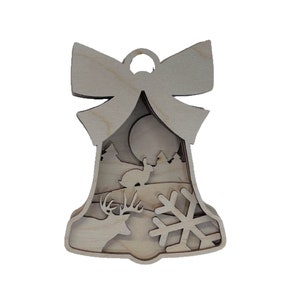3D Ornament Deer 7 Pieces Laser Cut Out Unfinished ORN124 3D Ornament Deer 7 Pieces Laser Cut Out Unfinished ORN124