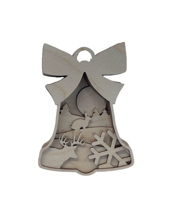 3D Ornament Deer 7 Pieces Laser Cut Out Unfinished ORN124 3D Ornament Deer 7 Pieces Laser Cut Out Unfinished ORN124