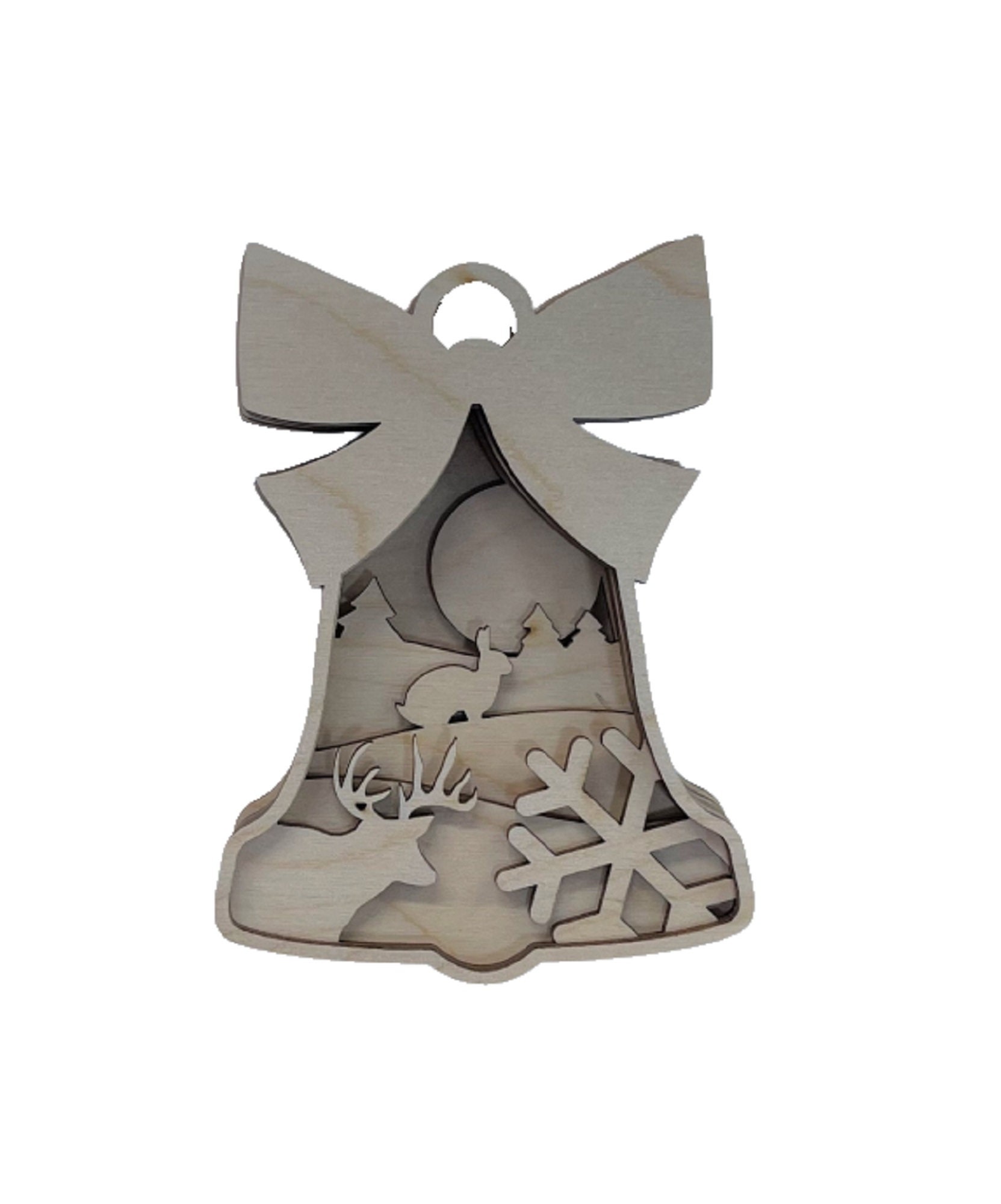 3D Ornament Deer 7 Pieces Laser Cut Out Unfinished ORN124 3D Ornament Deer 7 Pieces Laser Cut Out Unfinished ORN124