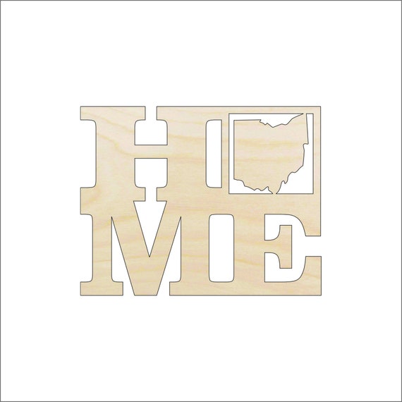 State Ohio Home - Laser Cut Out Unfinished Wood Craft Shape STAT37 State Ohio Home - Laser Cut Out Unfinished Wood Craft Shape STAT37