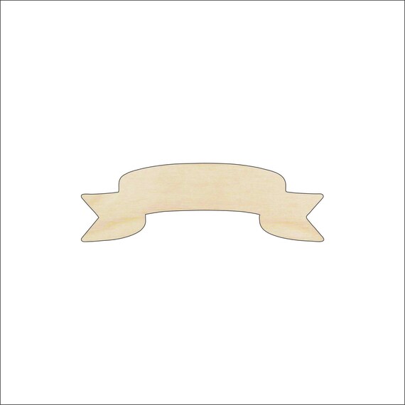 Banner - Laser Cut Out Unfinished Wood Craft Shape BNR4 Banner - Laser Cut Out Unfinished Wood Craft Shape BNR4