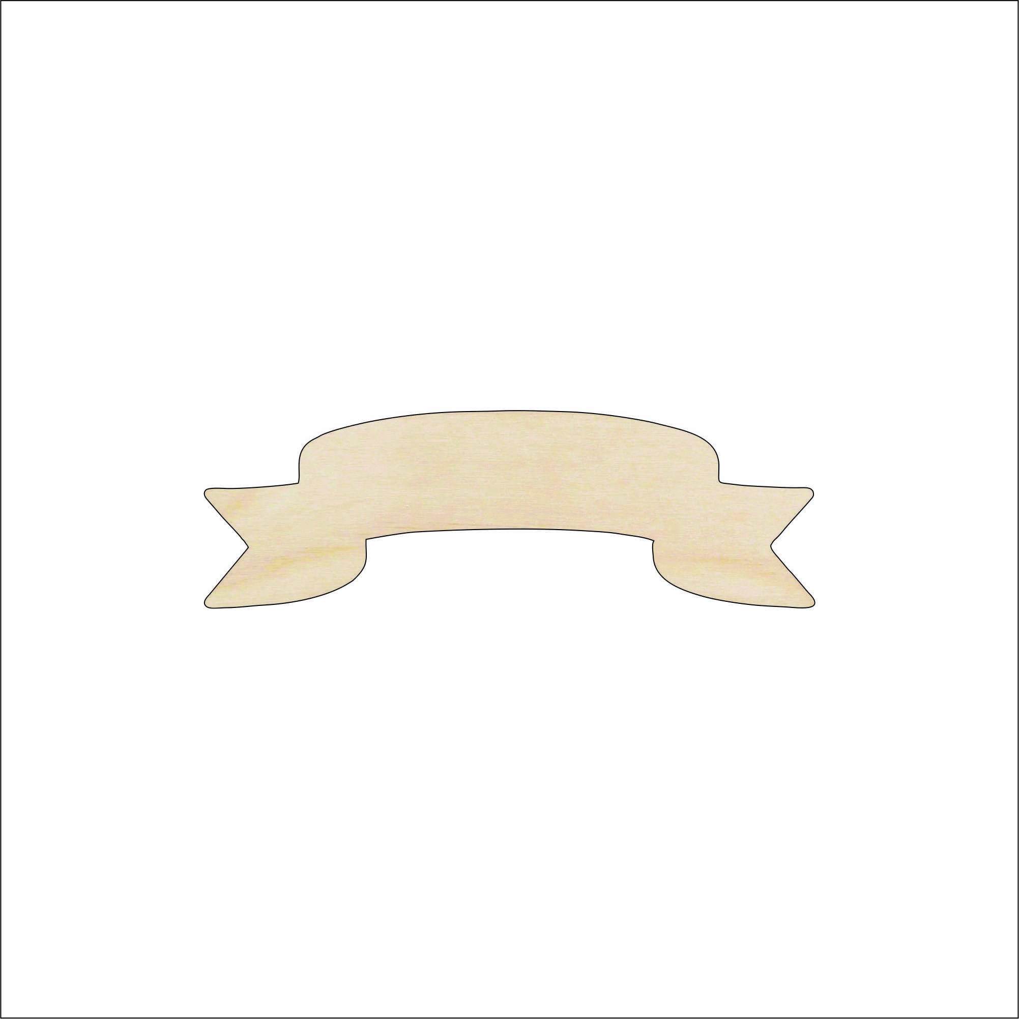 Banner - Laser Cut Out Unfinished Wood Craft Shape BNR4 Banner - Laser Cut Out Unfinished Wood Craft Shape BNR4