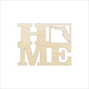 Florida State Home - Unfinished Wood Laser Cut Out Shape Craft Supply STAT8
