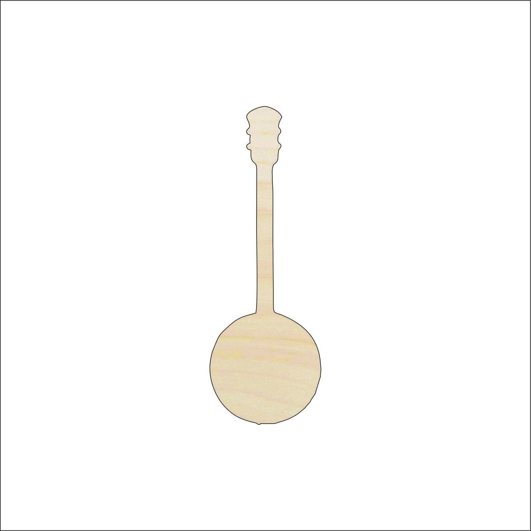 Music Banjo - Laser Cut Out Unfinished Wood Craft Shape MSC22 Music Banjo - Laser Cut Out Unfinished Wood Craft Shape MSC22