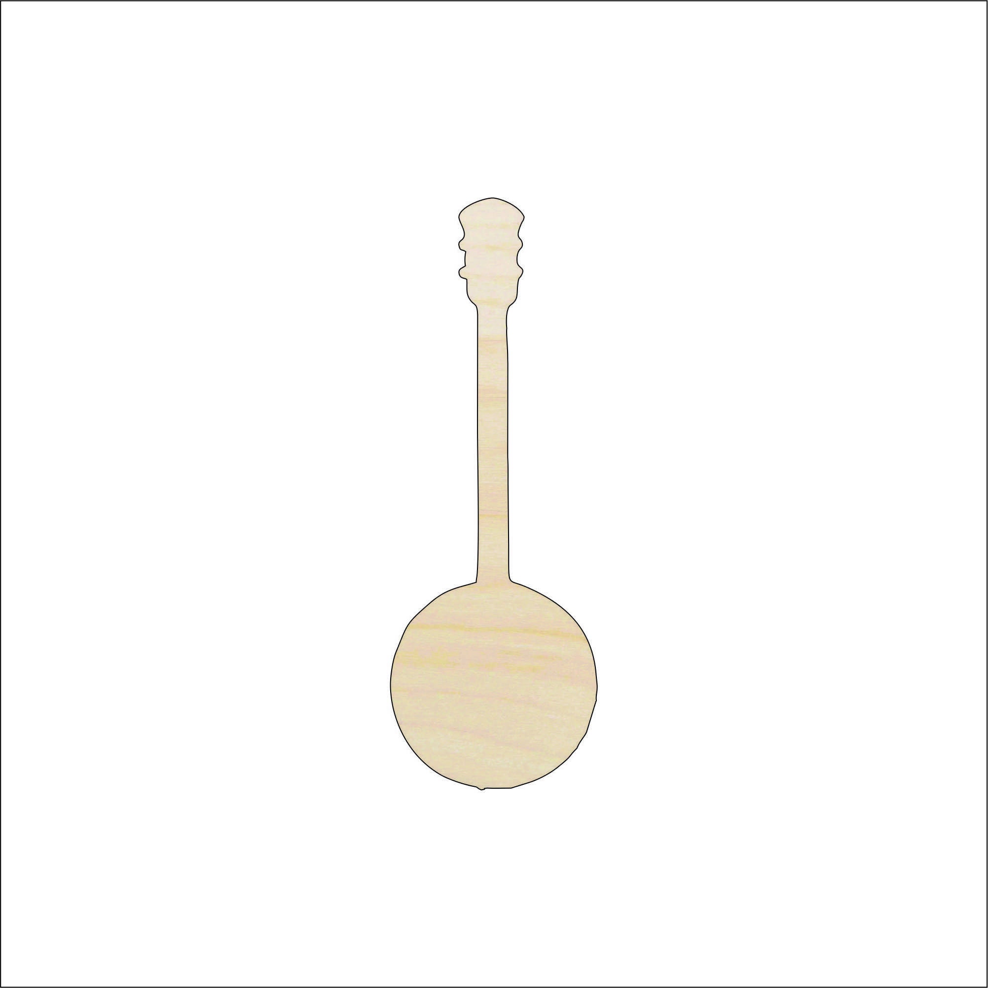 Music Banjo - Laser Cut Out Unfinished Wood Craft Shape MSC22 Music Banjo - Laser Cut Out Unfinished Wood Craft Shape MSC22