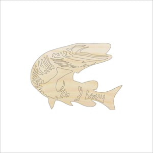 Fish - Laser Cut Out Unfinished Wood Craft Shape FSH65 Fish - Laser Cut Out Unfinished Wood Craft Shape FSH65