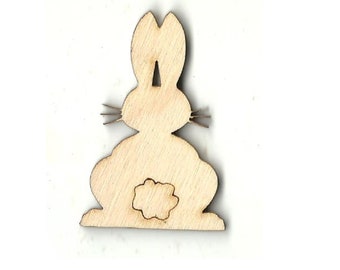 Rabbit Laser Cut Out Wood Shape Craft Supply \u2013 Woodcraft Cutout