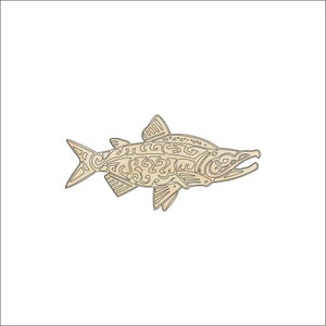 Fish - Laser Cut Out Unfinished Wood Craft Shape FSH77 Fish - Laser Cut Out Unfinished Wood Craft Shape FSH77