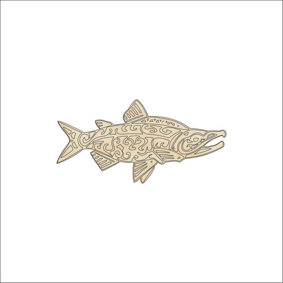 Fish - Laser Cut Out Unfinished Wood Craft Shape FSH77 Fish - Laser Cut Out Unfinished Wood Craft Shape FSH77