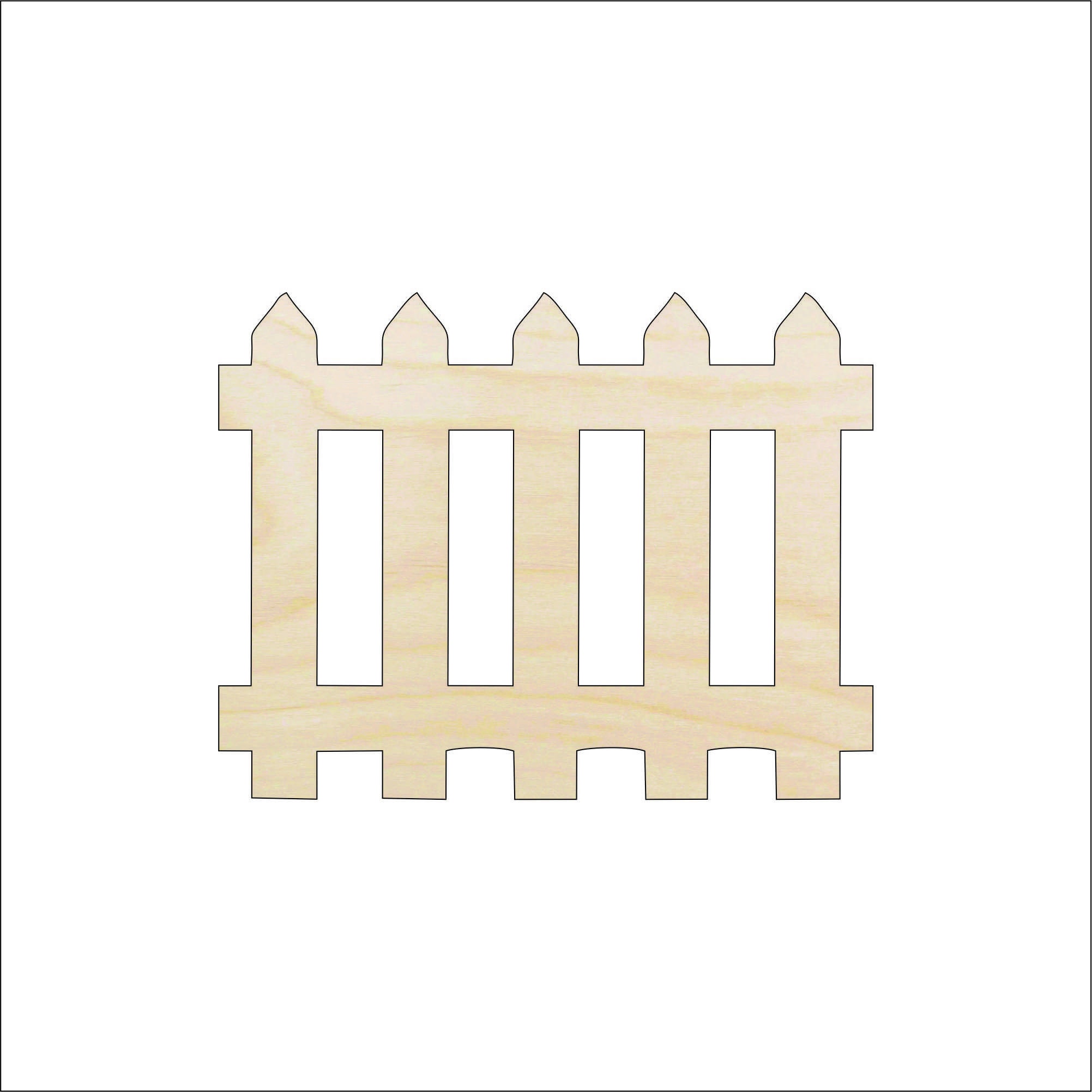 Building Fence - Laser Cut Out Unfinished Wood Craft Shape BLD67 Building Fence - Laser Cut Out Unfinished Wood Craft Shape BLD67