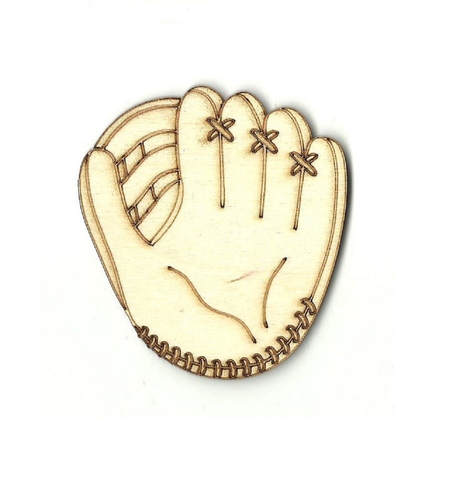 Baseball Glove Laser Cut Out Unfinished Wood Shape Craft Etsy