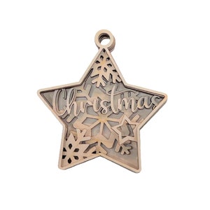 3D Ornament Star 5 Pieces Laser Cut Out Unfinished ORN67 3D Ornament Star 5 Pieces Laser Cut Out Unfinished ORN67