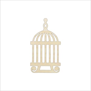 Bird Cage -  Laser Cut Out Unfinished Wood Shape Craft Supply CAG11