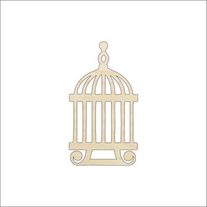 Bird Cage -  Laser Cut Out Unfinished Wood Shape Craft Supply CAG11