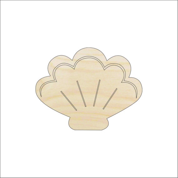 Shell - Laser Cut Out Unfinished Wood Craft Shape SEA74 Shell - Laser Cut Out Unfinished Wood Craft Shape SEA74