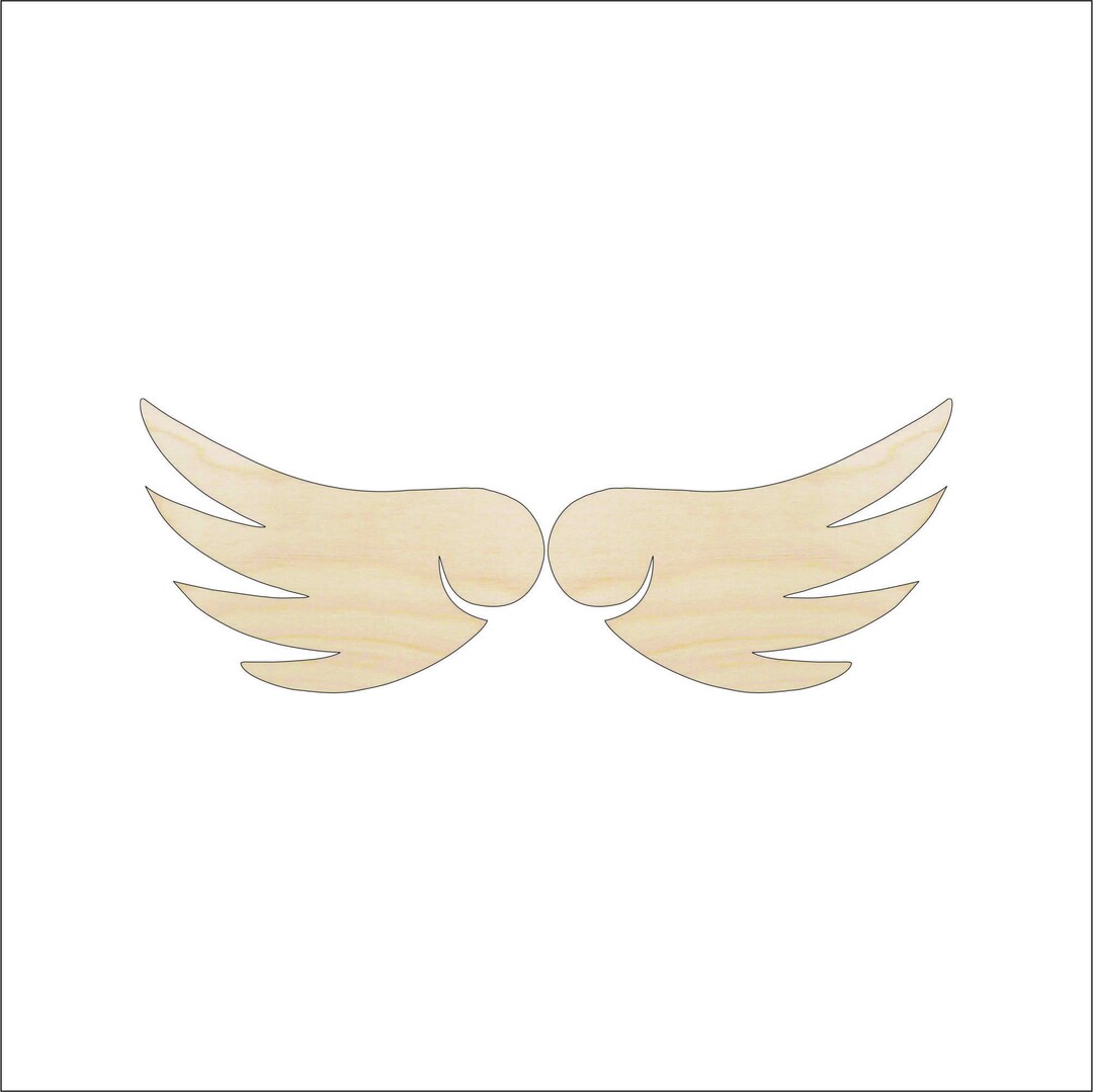 Wing - Laser Cut Out Unfinished Wood Craft Shape WNG5 Wing - Laser Cut Out Unfinished Wood Craft Shape WNG5