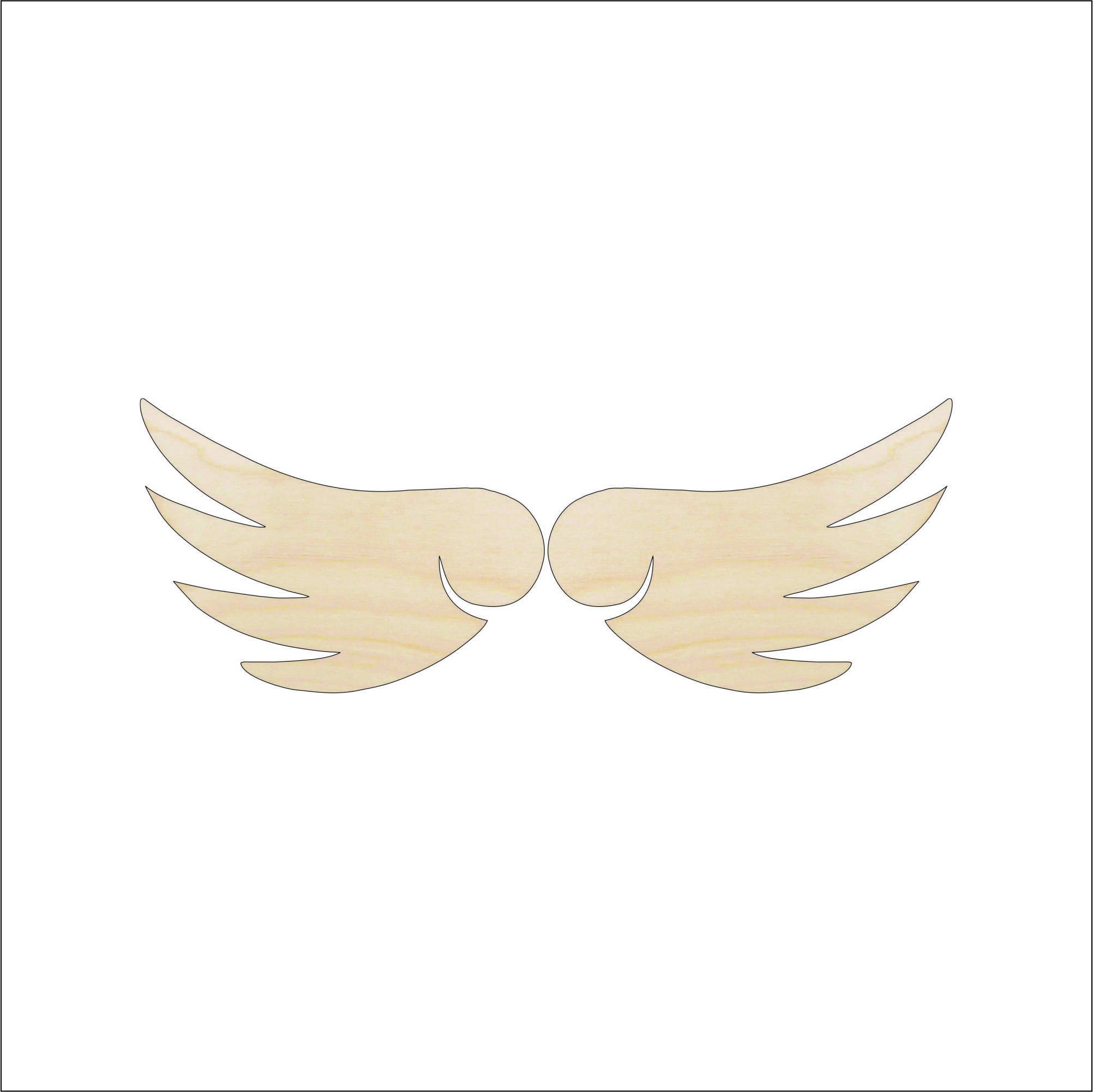 Wing - Laser Cut Out Unfinished Wood Craft Shape WNG5 Wing - Laser Cut Out Unfinished Wood Craft Shape WNG5