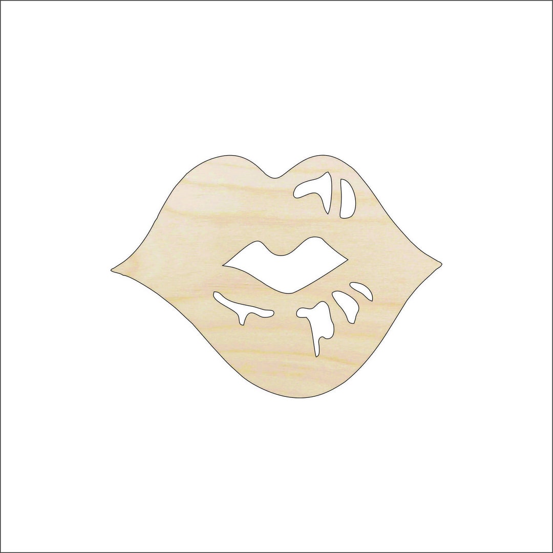 Lips - Laser Cut Out Unfinished Wood Craft Shape PPL133 Lips - Laser Cut Out Unfinished Wood Craft Shape PPL133