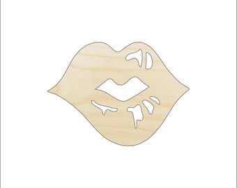 Lips - Laser Cut Out Unfinished Wood Craft Shape PPL133 Lips - Laser Cut Out Unfinished Wood Craft Shape PPL133