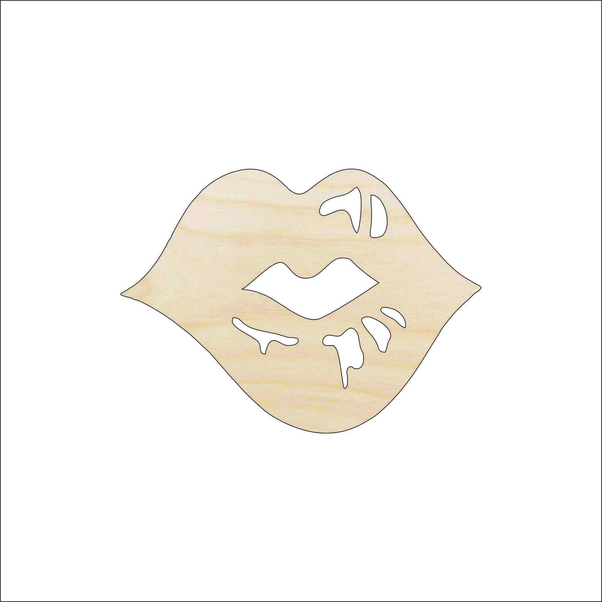 Lips - Laser Cut Out Unfinished Wood Craft Shape PPL133 Lips - Laser Cut Out Unfinished Wood Craft Shape PPL133