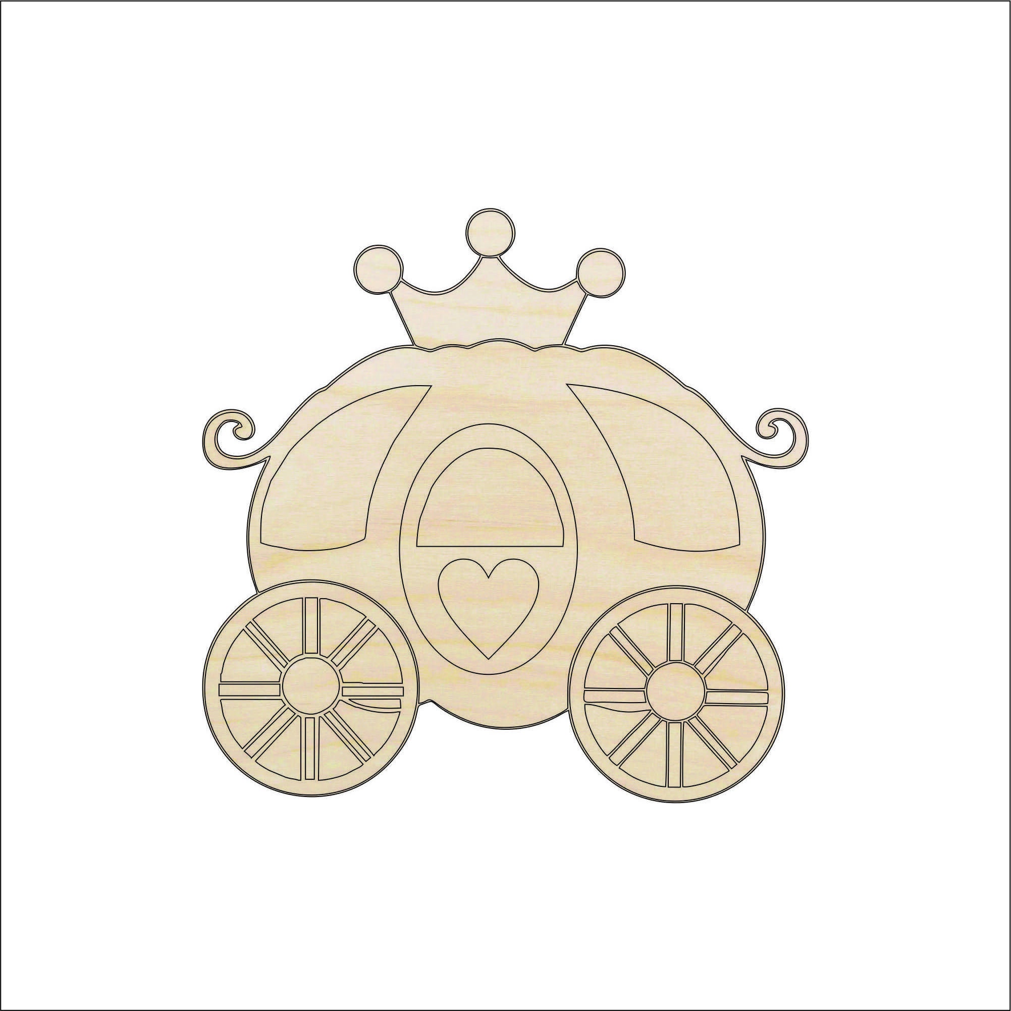 Carriage - Laser Cut Out Unfinished Wood Craft Shape WGN16 Carriage - Laser Cut Out Unfinished Wood Craft Shape WGN16