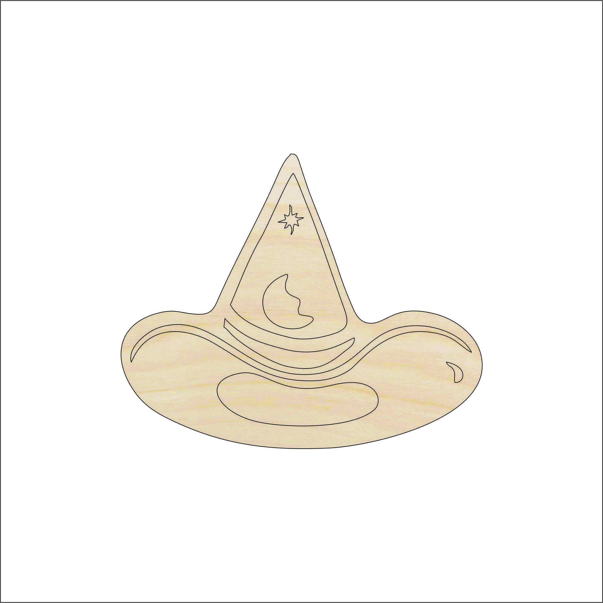 Hat Witch - Laser Cut Out Unfinished Wood Craft Shape FAL123 Hat Witch - Laser Cut Out Unfinished Wood Craft Shape FAL123