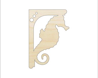 Shelf Bracket Seahorse - Laser Cut Out Unfinished Wood Craft Shape SHLF5 Shelf Bracket Seahorse - Laser Cut Out Unfinished Wood Craft Shape SHLF5