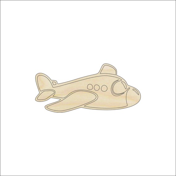 Airplane - Laser Cut Out Unfinished Wood Craft Shape PLN11 Airplane - Laser Cut Out Unfinished Wood Craft Shape PLN11